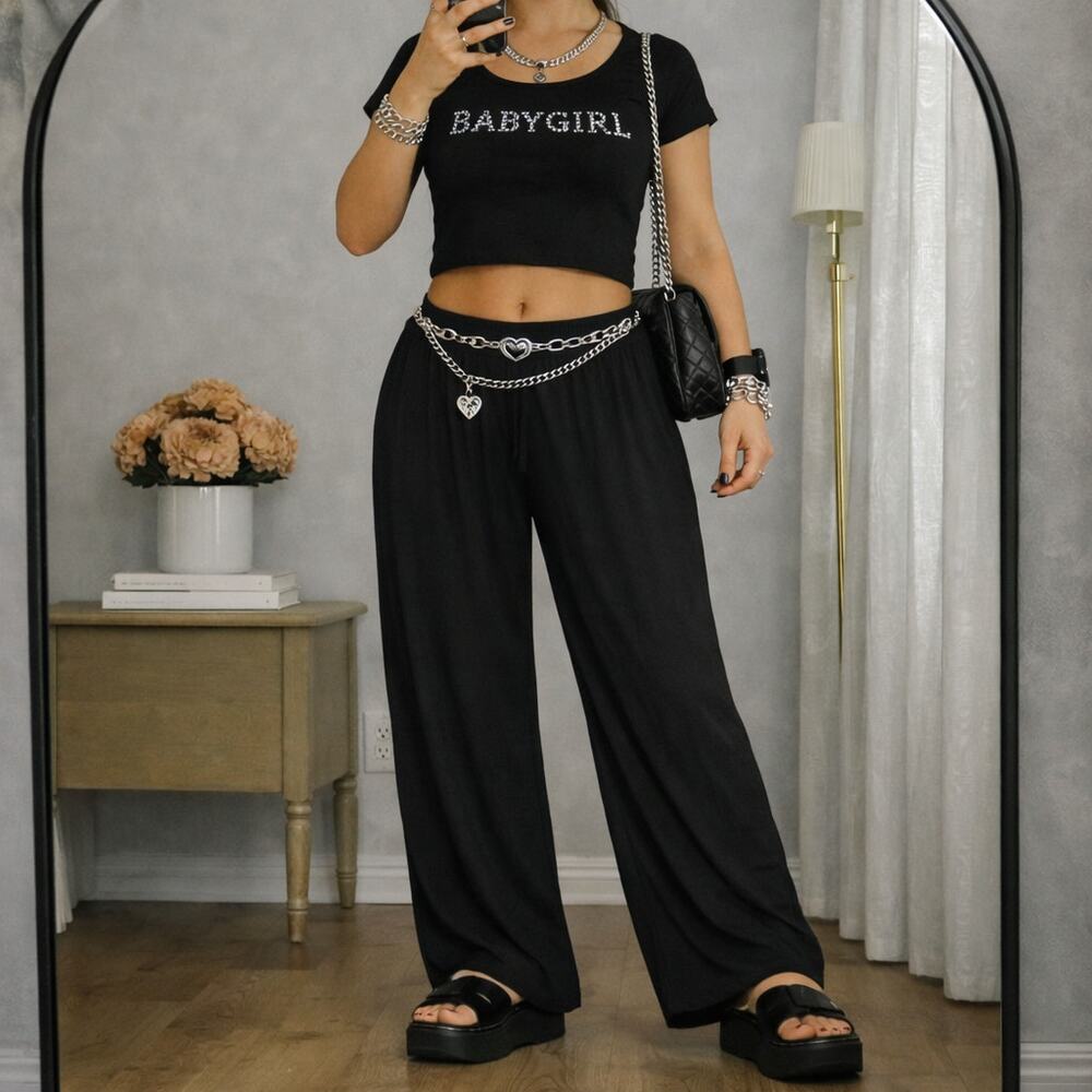 Torrid Black Wide-Leg Lounge Pants - Size 1 (1X)